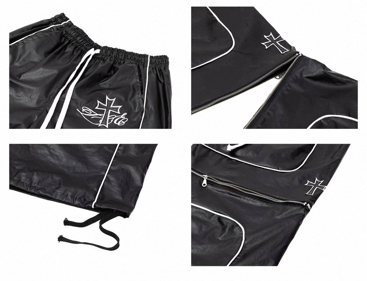 LOSECONTROLEDGE 2Way PU leather half&wide pants