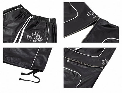 LOSECONTROLEDGE 2Way PU leather half&wide pants