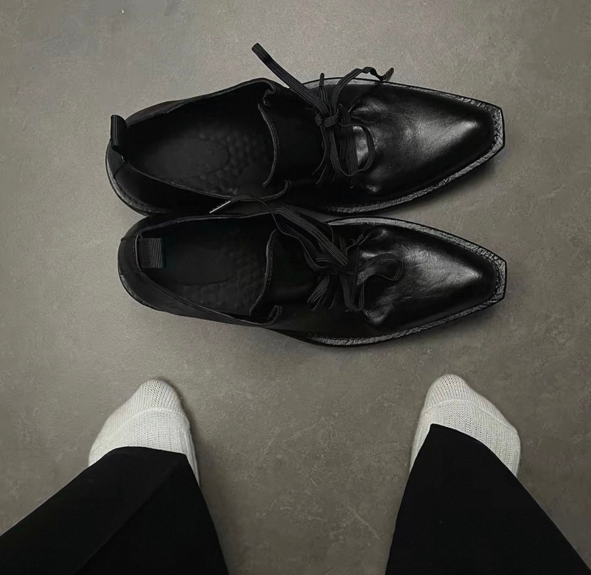 Pointed-Toe Wizard Derby Platform Shoes