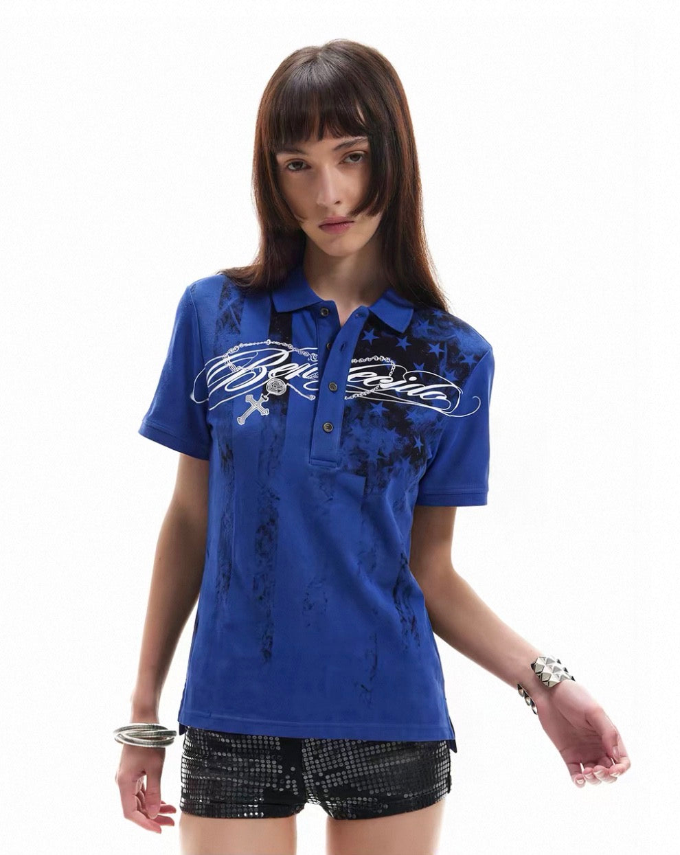 Star All-Over Print Polo Shirt