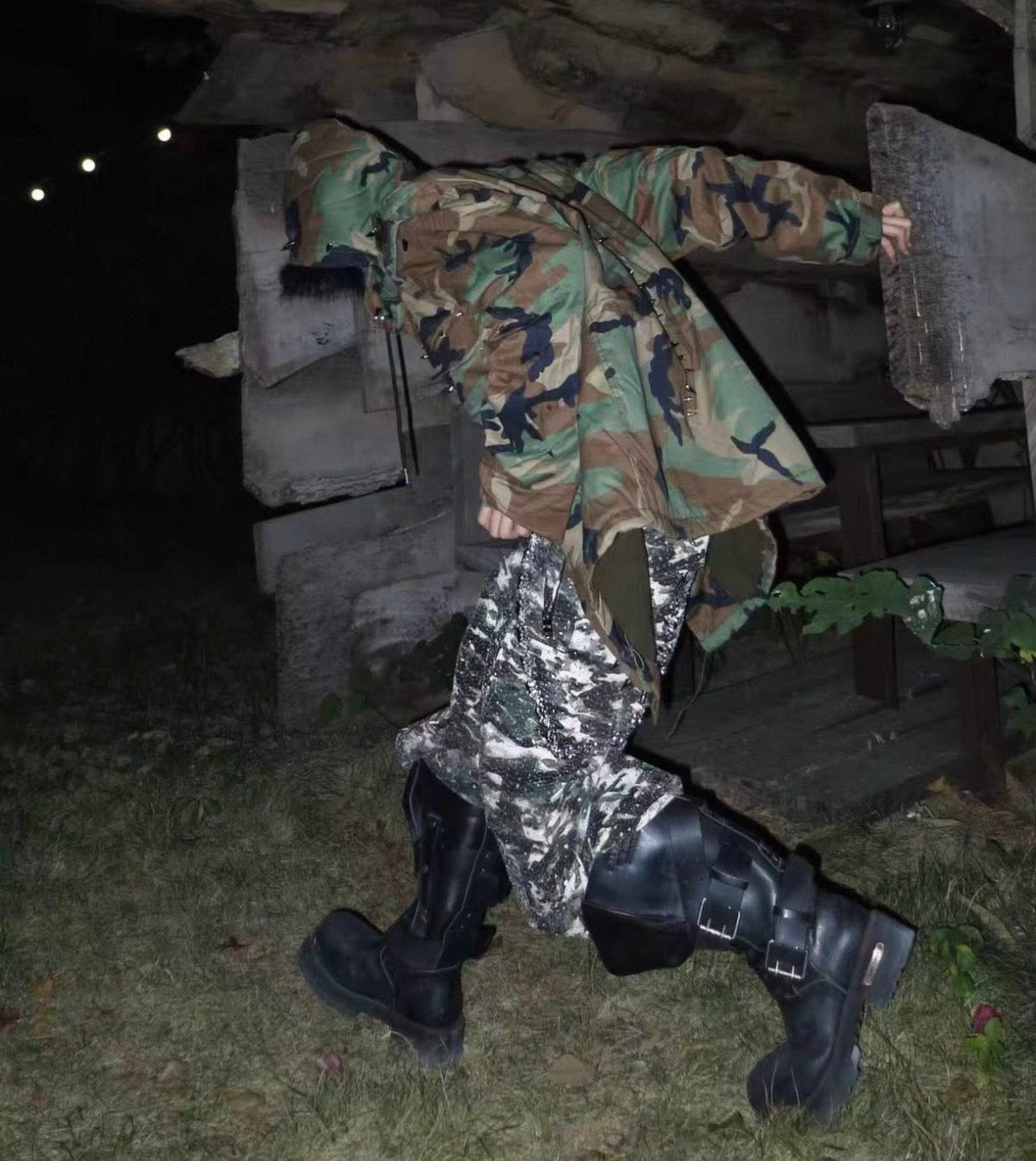 18K Rhinestone Camouflage Cargo Pants