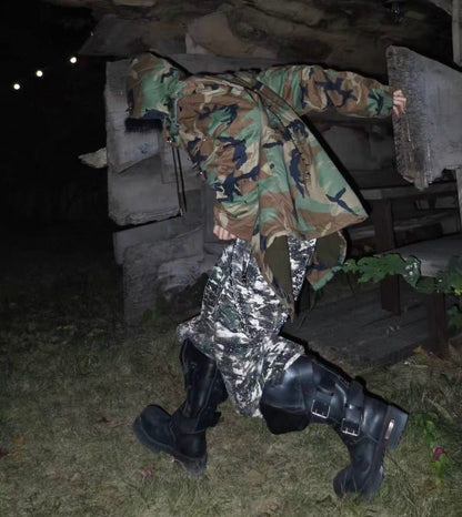 18K Rhinestone Camouflage Cargo Pants