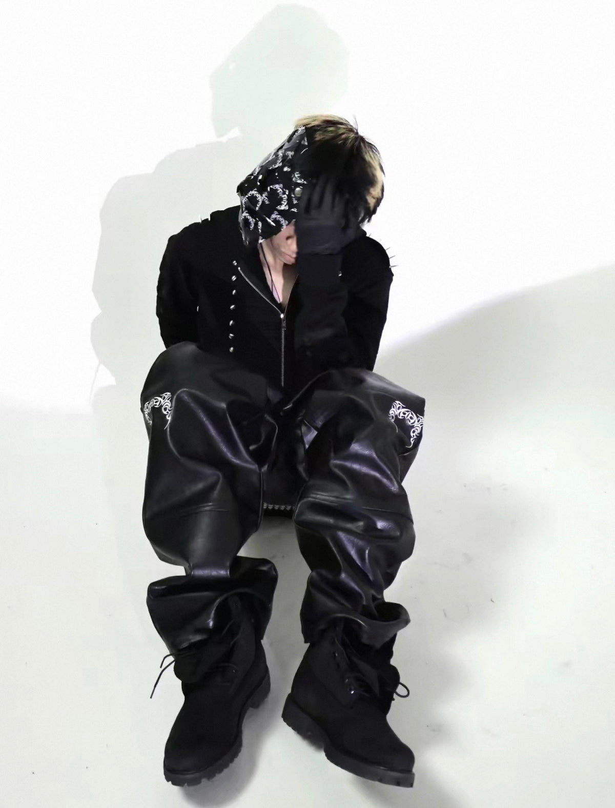 2000s Studded Hooded Zip-Up Jacket