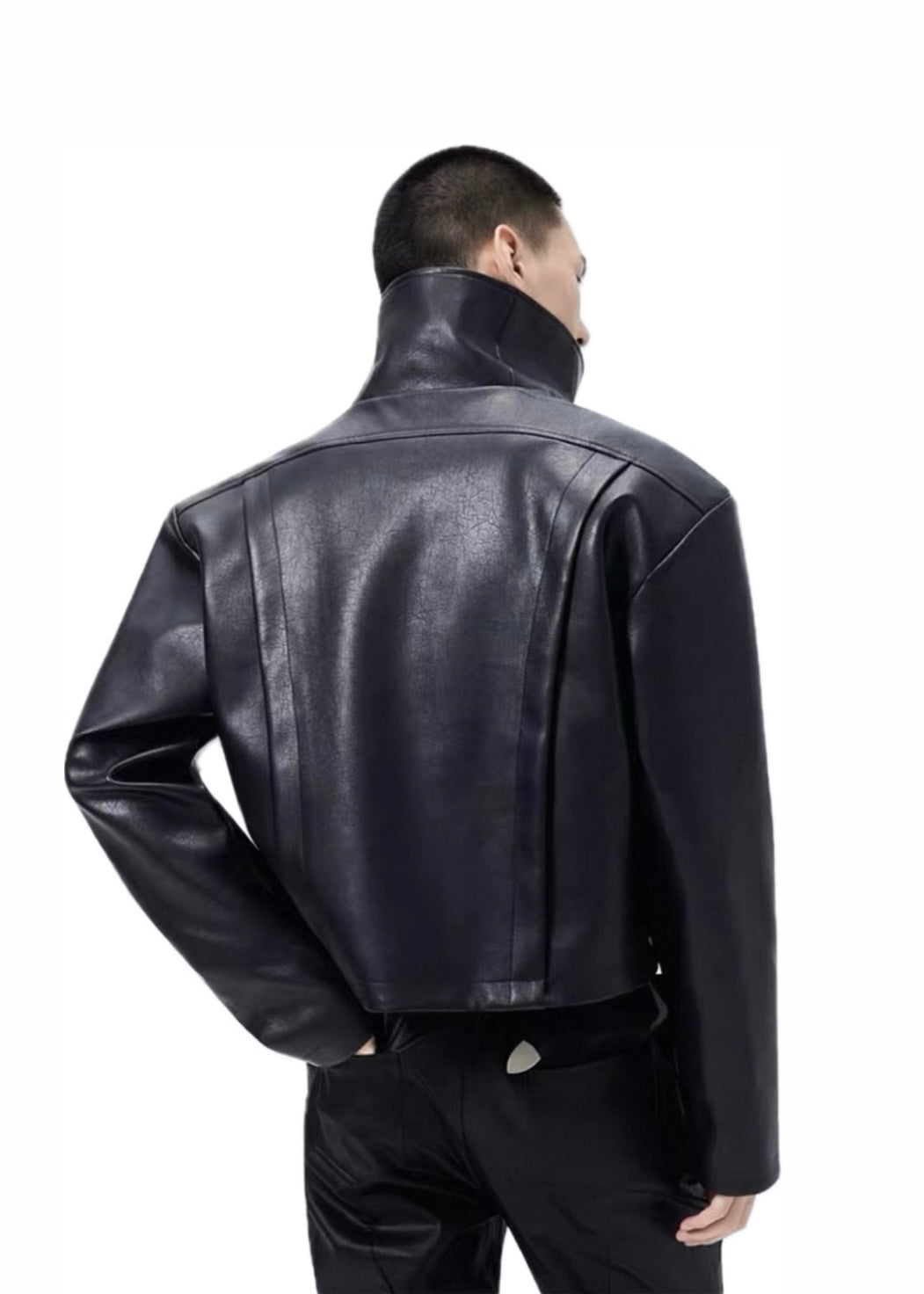 FRKM SCD High Neck PU Leather Jacket