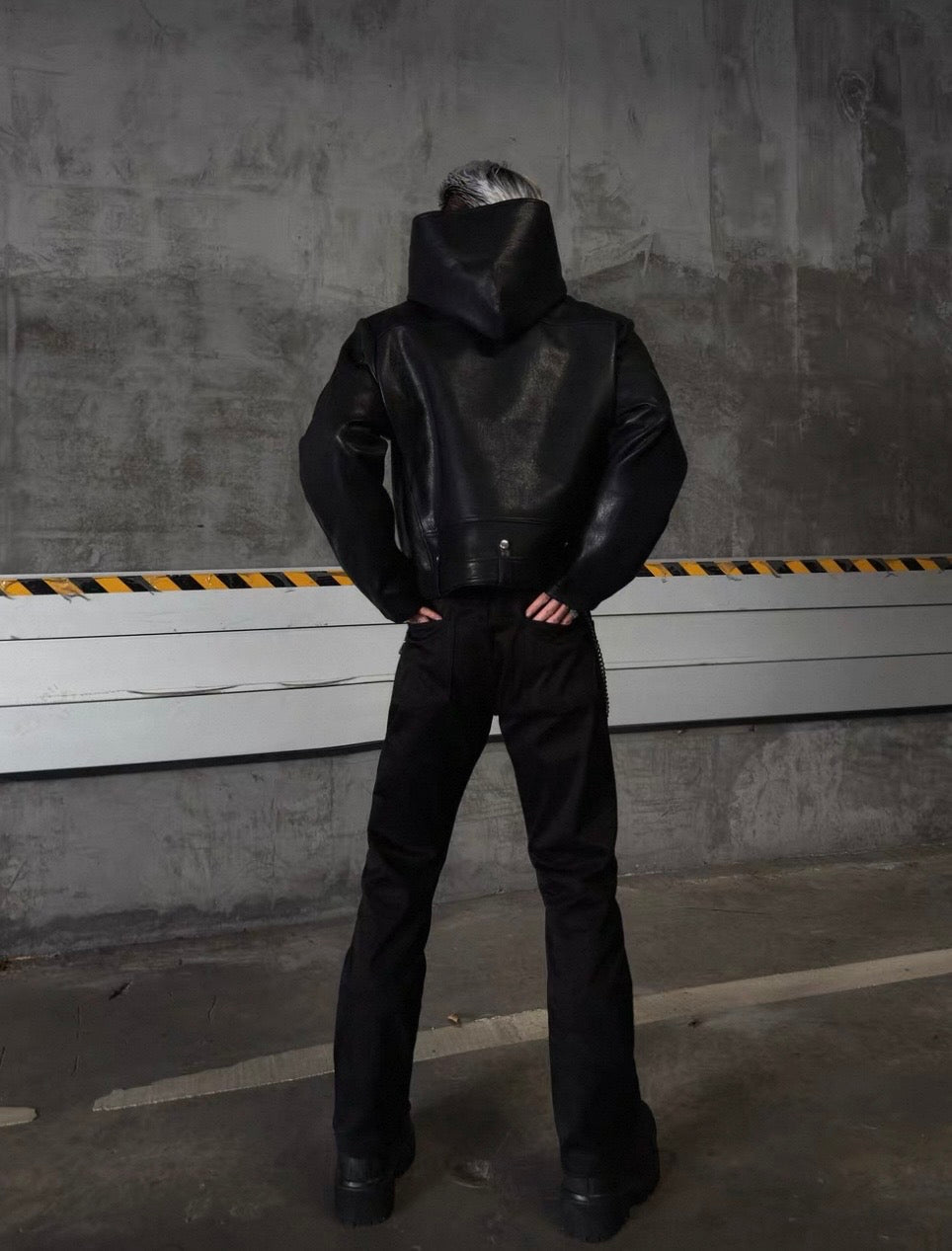 EODUP High Neck PU Leather Jacket