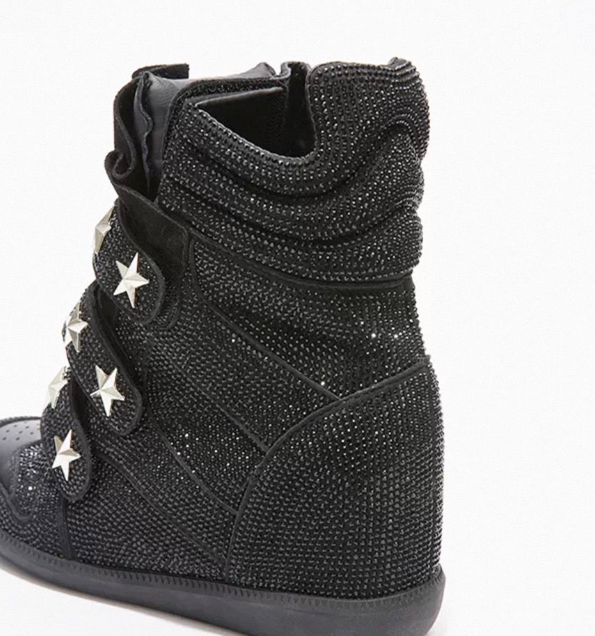Rhinestone Platform Sneakers