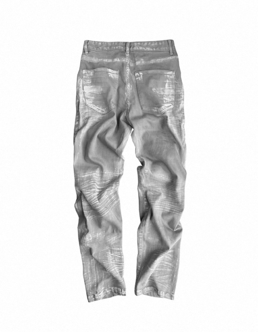 GOJOYJINNI White&Gray mix color pants