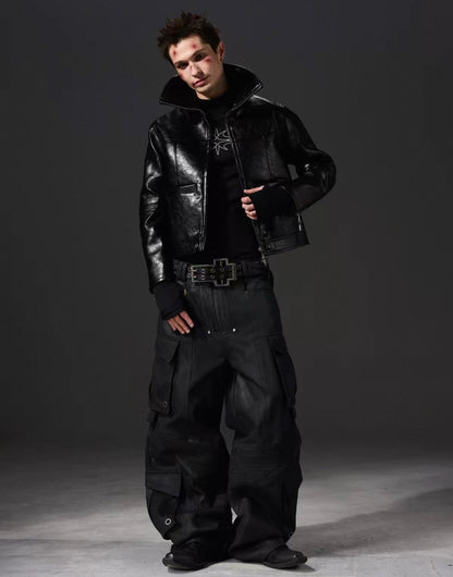 DARKRTPTS Black technical wide pants