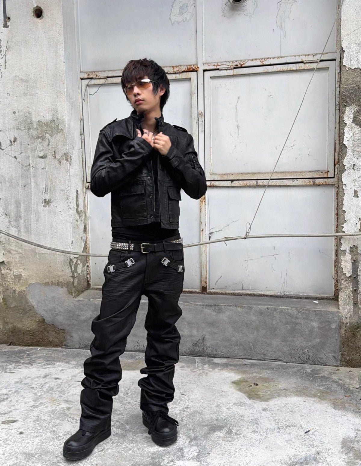 Black M65 Inspired Cropped Padded Denim Jacket