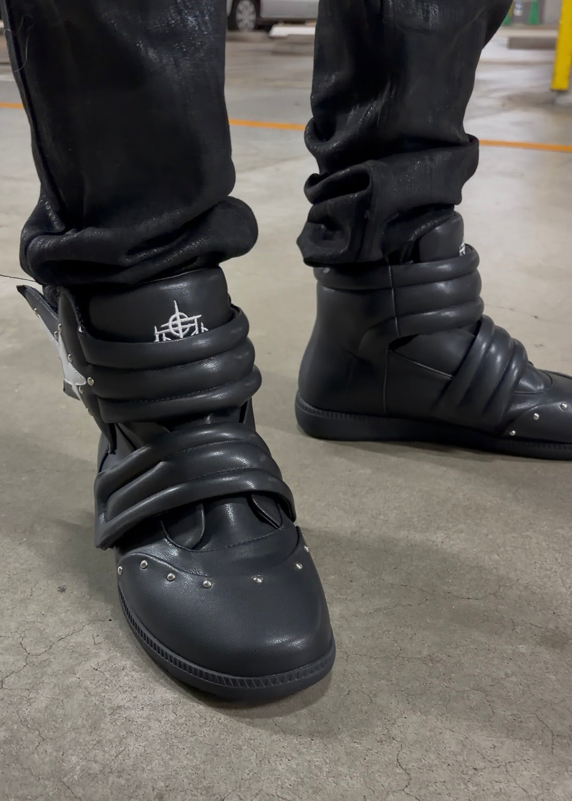 Studded Leather Platform Sneakers