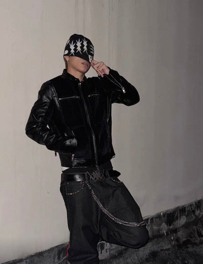 UCAN'TBELIKEME PU leather Far Jacket