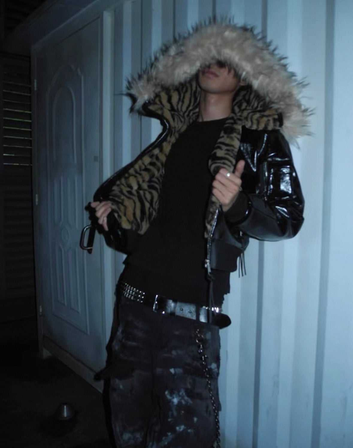 UCAN'TBELIKEME PU Leather Far Jacket