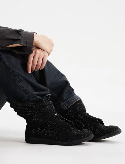 Wing Rhinestone Platform Sneakers