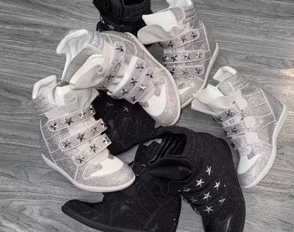 Rhinestone Platform Sneakers