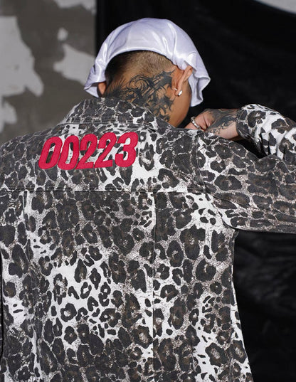 TGFCLUB Leopard Denim Jacket