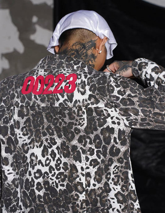 TGFCLUB Leopard Denim Jacket