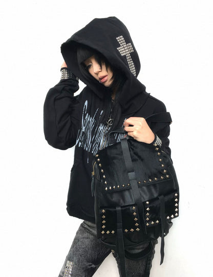 EZWIK Studs Cross Hoodie