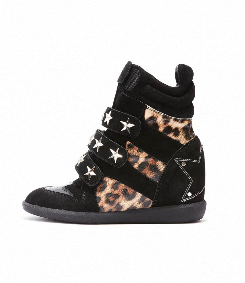 Vintage Leopard Platform Sneakers