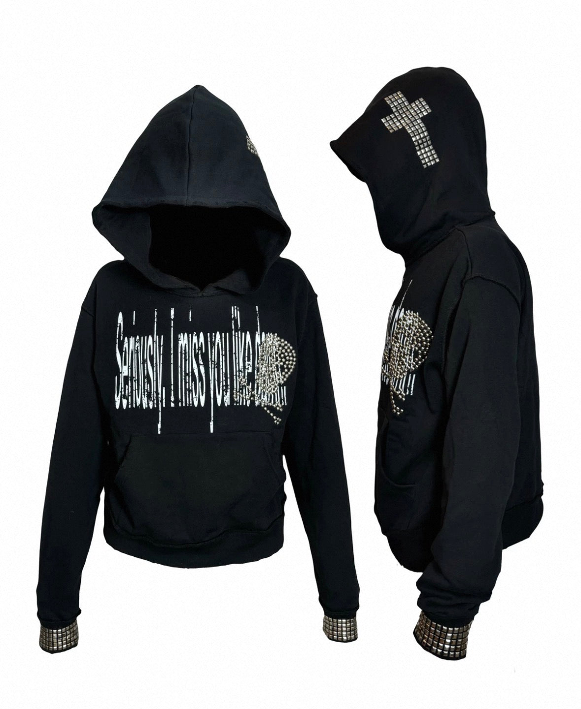 EZWIK Studs Cross Hoodie