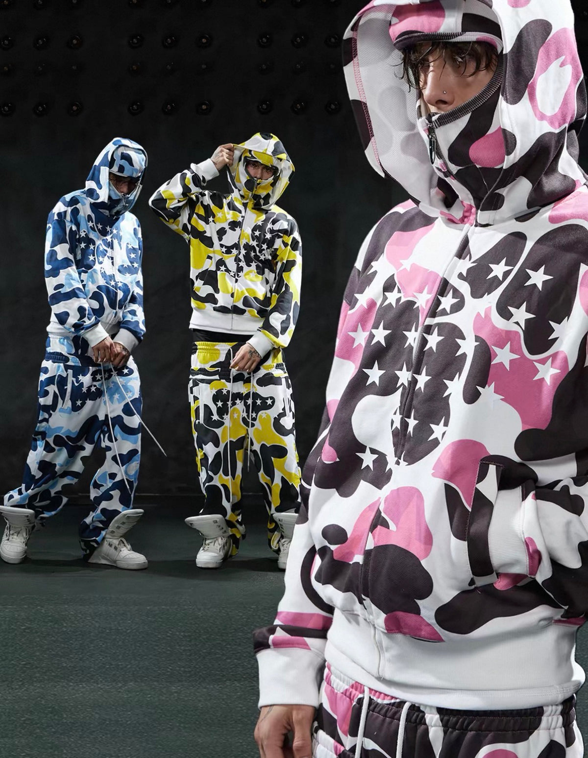 DND4DES Star Camo Hooded Zip-Up Jacket