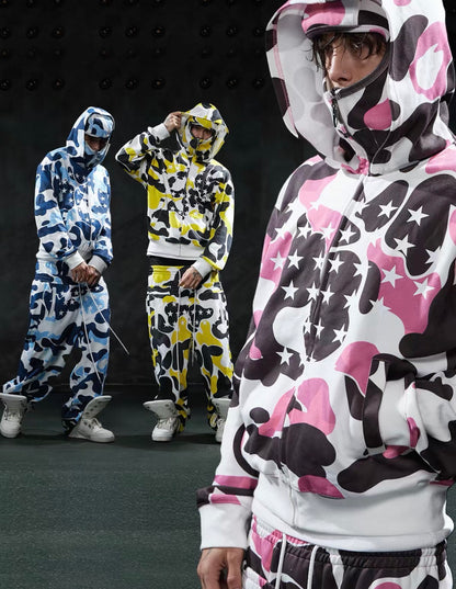 DND4DES Star Camo Hooded Zip-Up Jacket