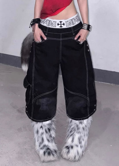 PAIKI Double Waist Half Pants