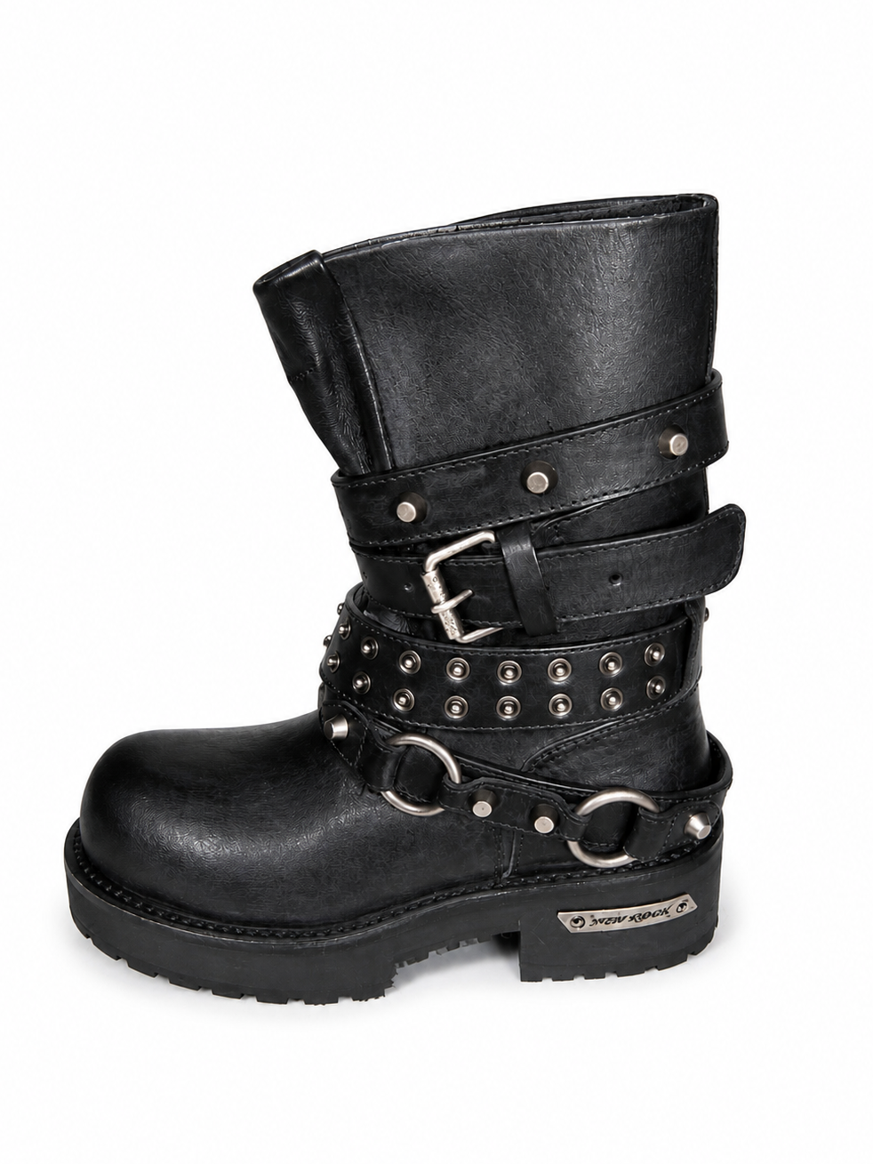 Waxed Leather Engineer Combat Boots