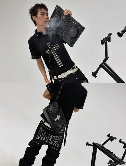 Cross Lace-Up Shoulder Bag