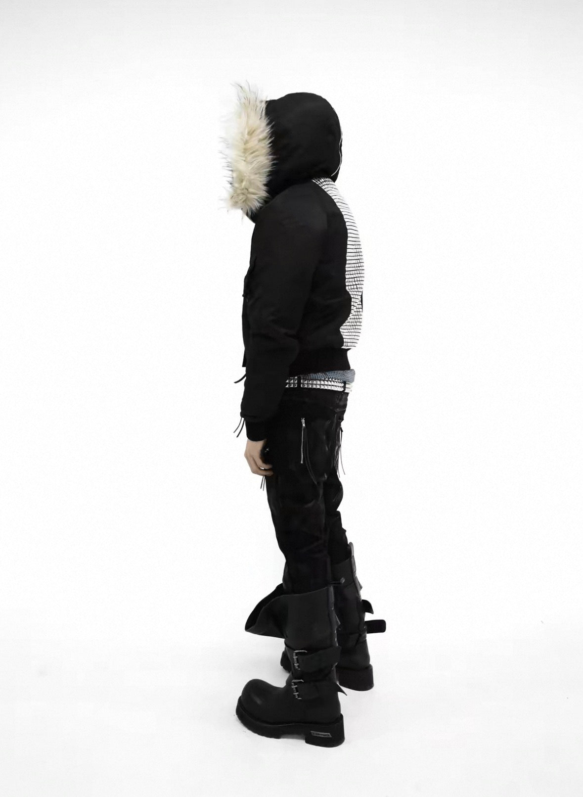 Waxed Coated Studded Skinny Jeans