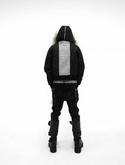 Waxed Coated Studded Skinny Jeans
