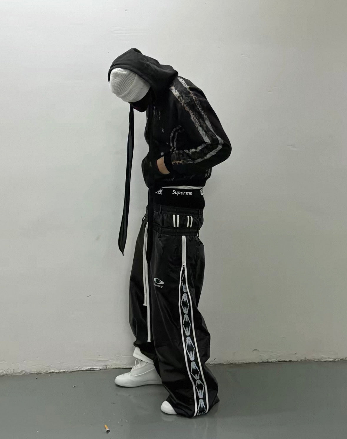 Double Waist PU Coated Track Pants