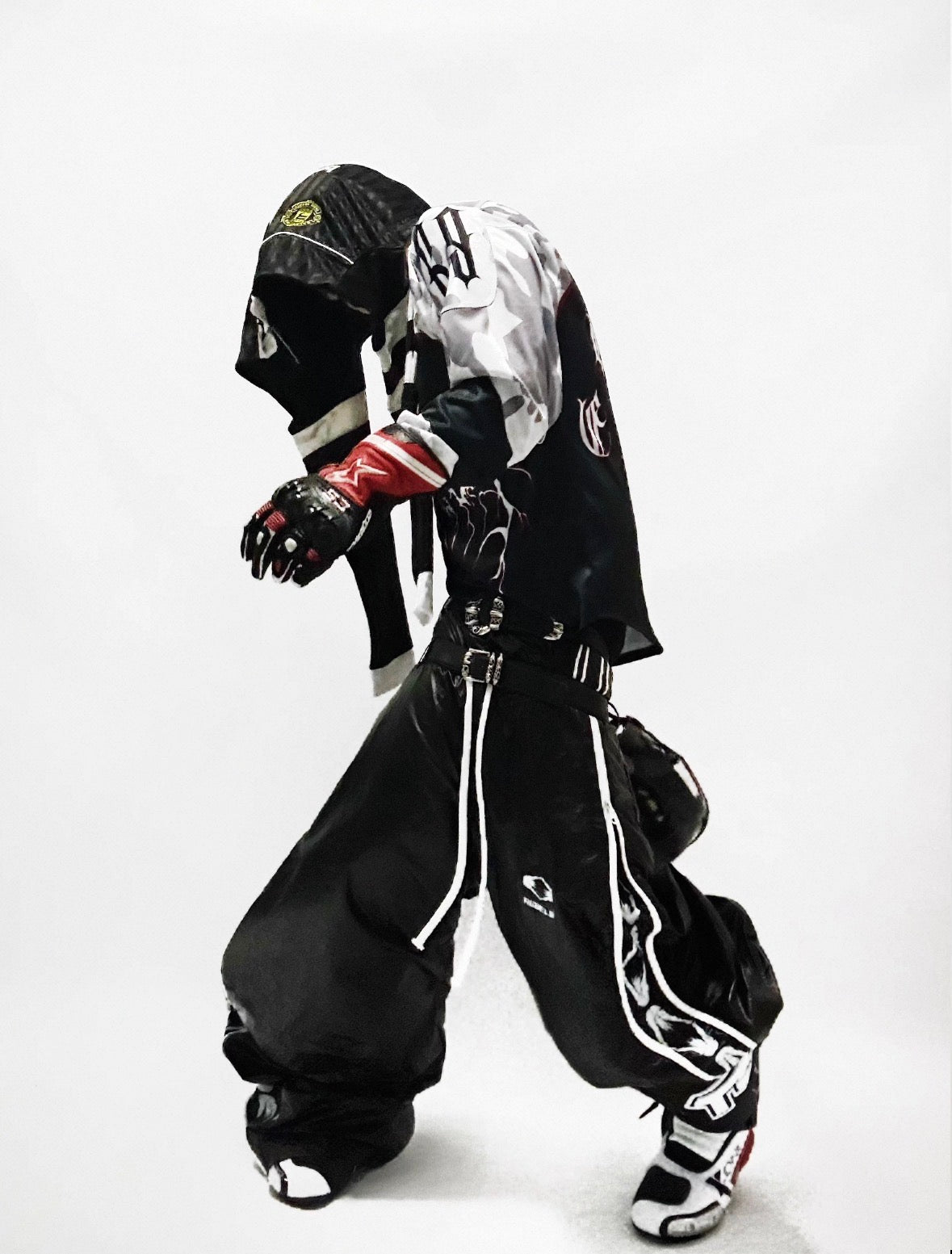 Double Waist PU Coated Track Pants