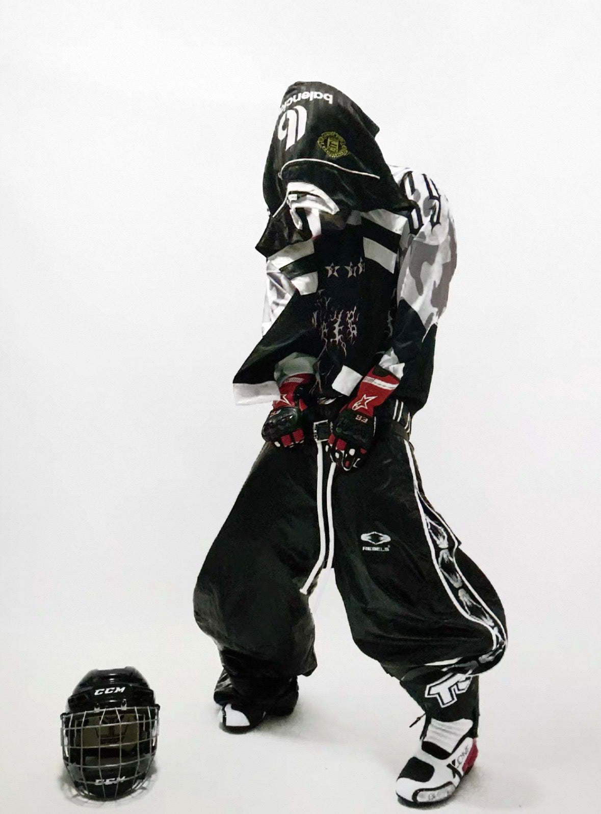 Double Waist PU Coated Track Pants