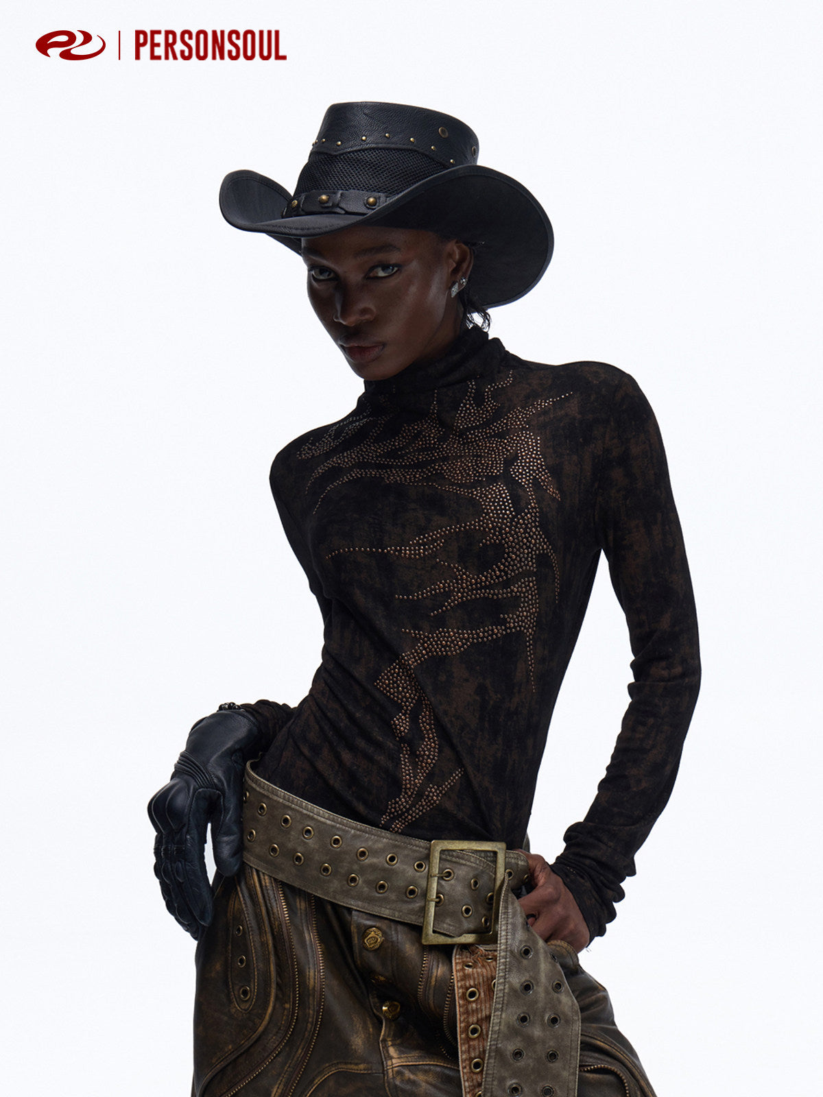 Vintage Washed High Neck Slim Fit Top