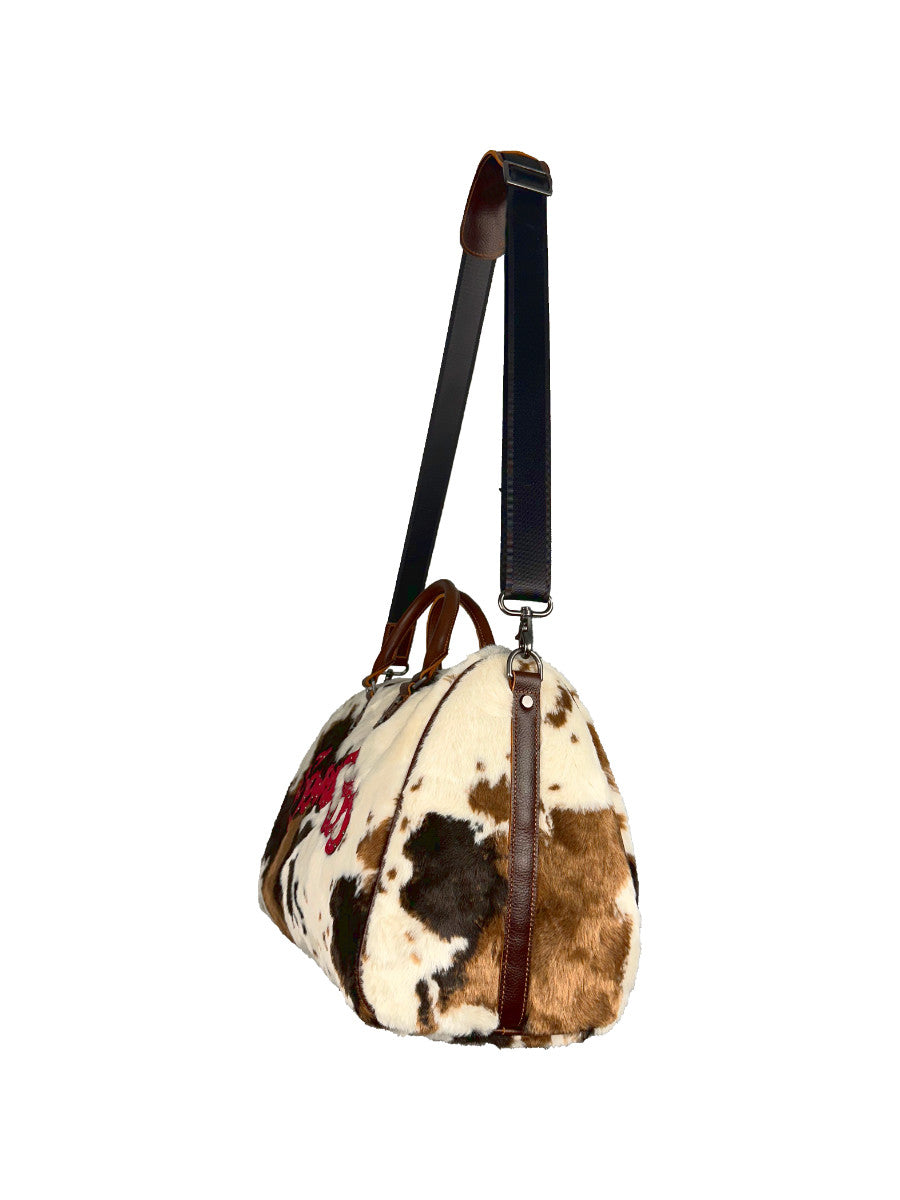 Cow Print Cowhide Boston Bag