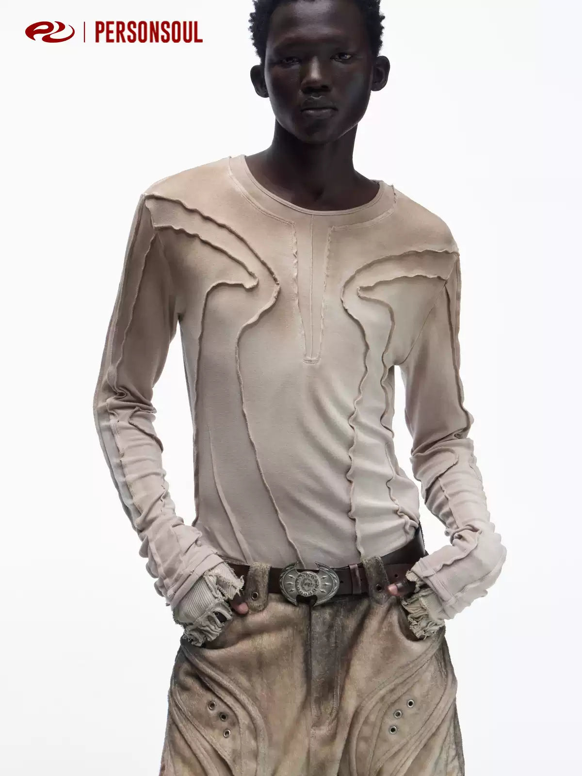 Sculpted Curved Seam Long Sleeve Top