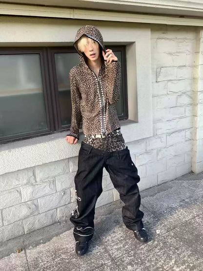 Double Waist Raw Denim Baggy Jeans