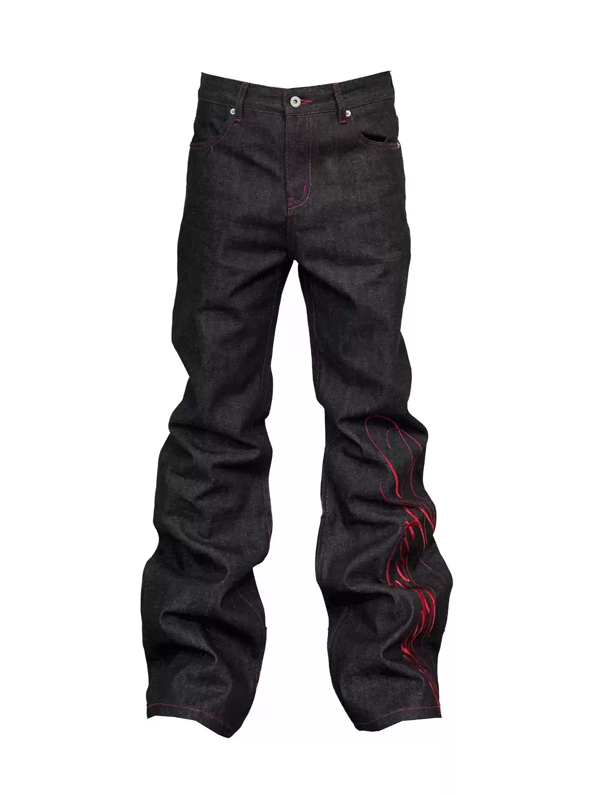 Floral Embroidered Straight Leg Jeans