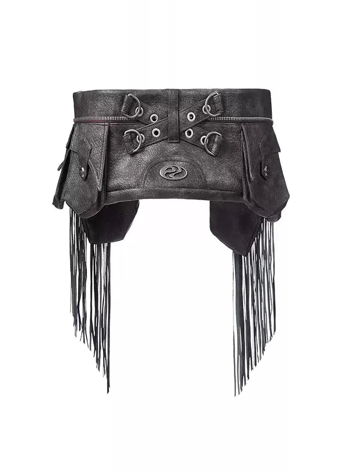 Fringed Pocket Waist Bag Belt