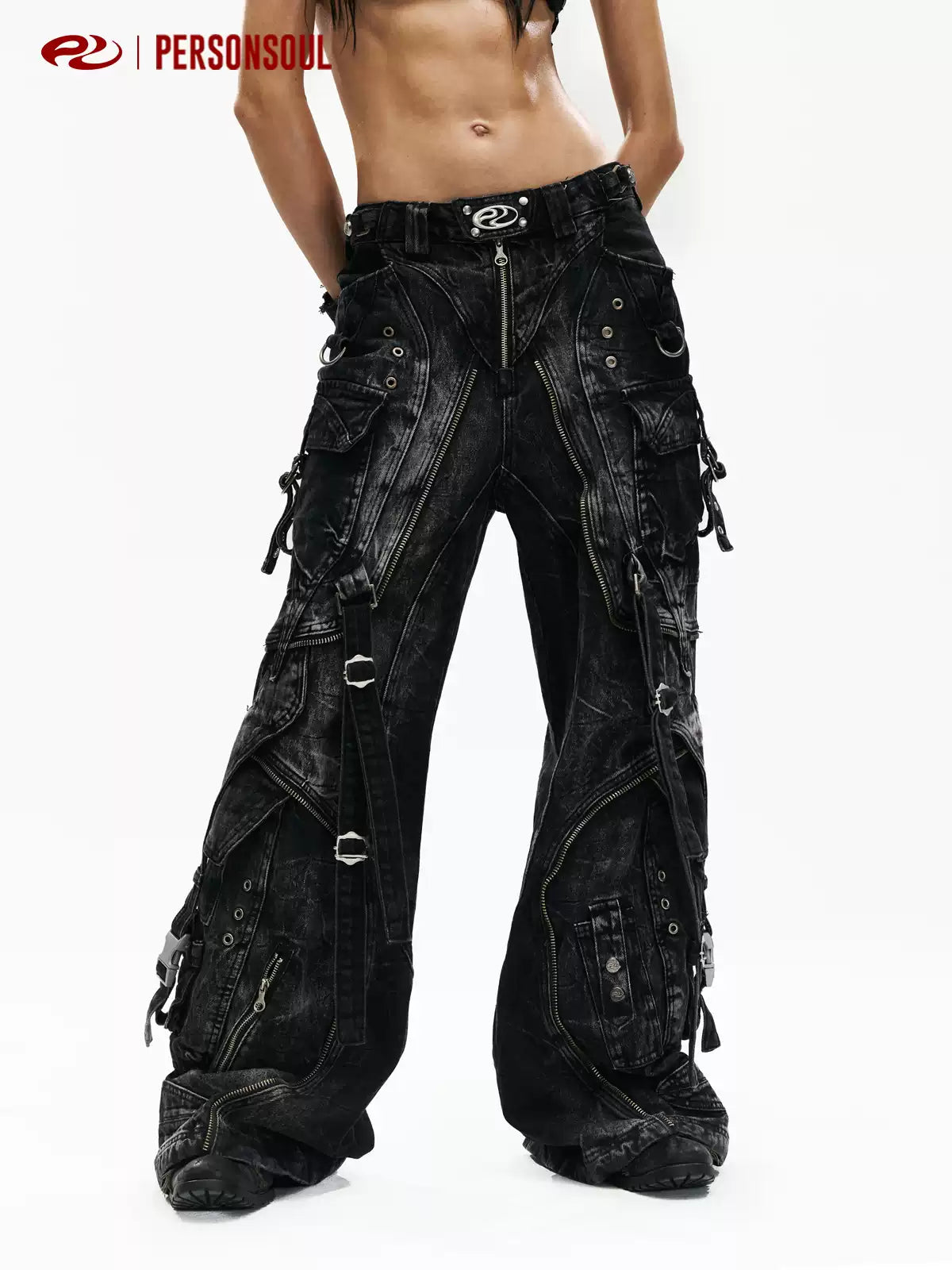 Tactical Strap Washed Work Jeans