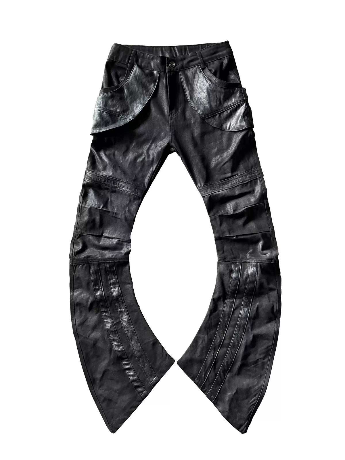 Curved Panel Deconstructed Washed Jeans