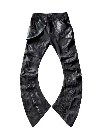 Curved Panel Deconstructed Washed Jeans