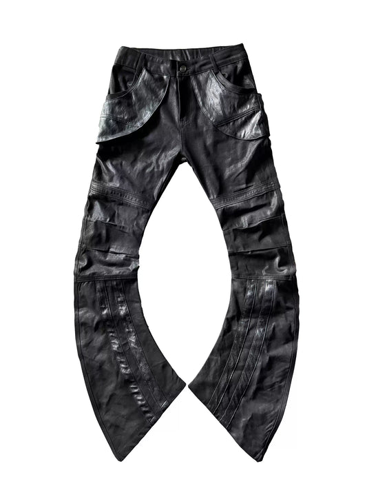 Curved Panel Deconstructed Washed Jeans