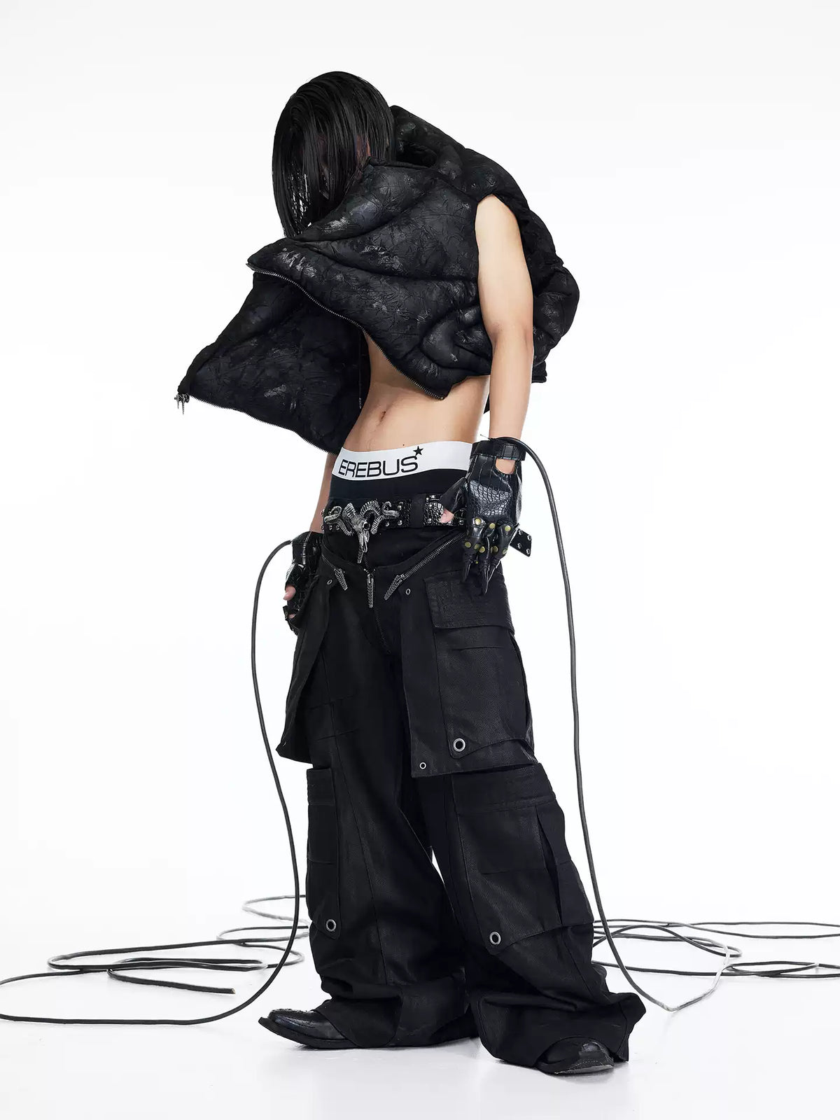 Sculpted Armor Faux Leather Cropped Vest