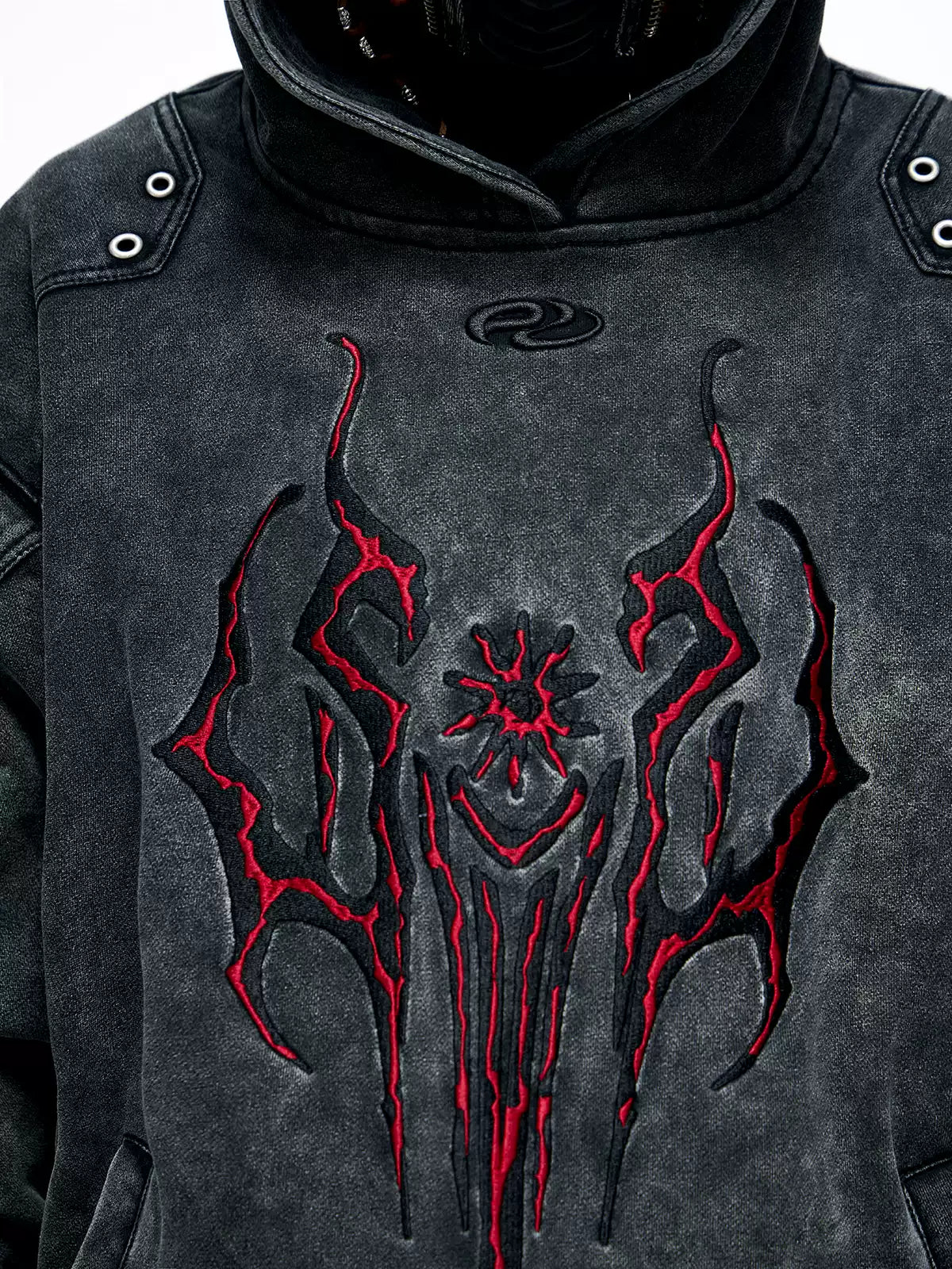 Washed Totem Embroidered Hoodie