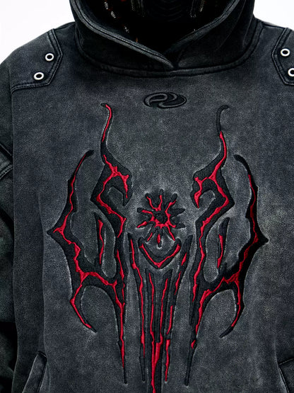 Washed Totem Embroidered Hoodie