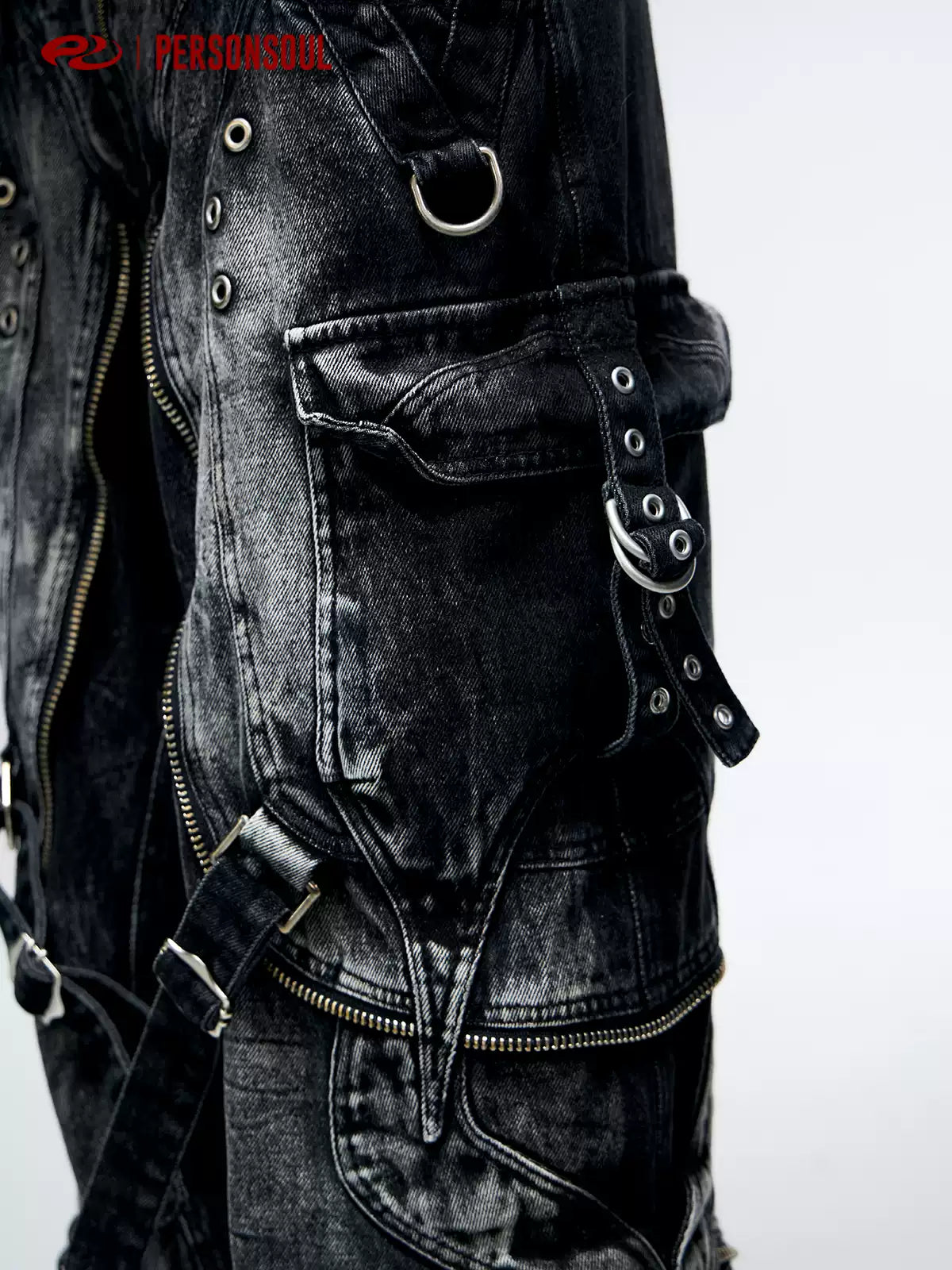 Tactical Strap Washed Work Jeans