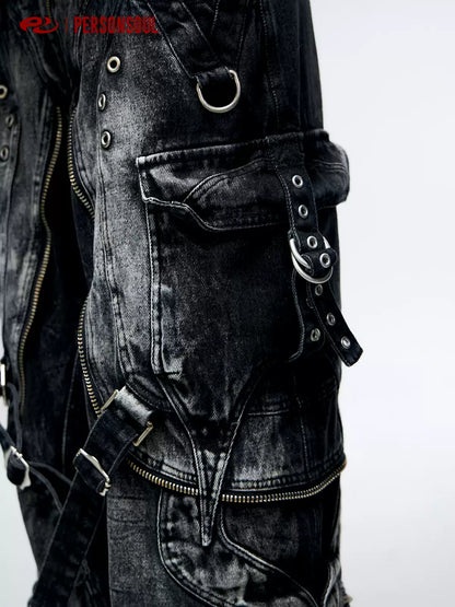 Tactical Strap Washed Work Jeans