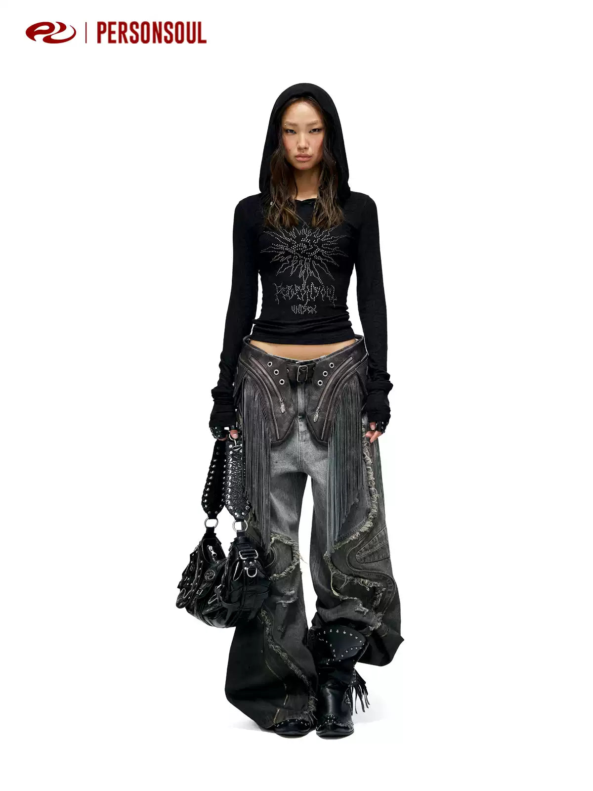 Fluid Panel Washed Wide Leg Jeans