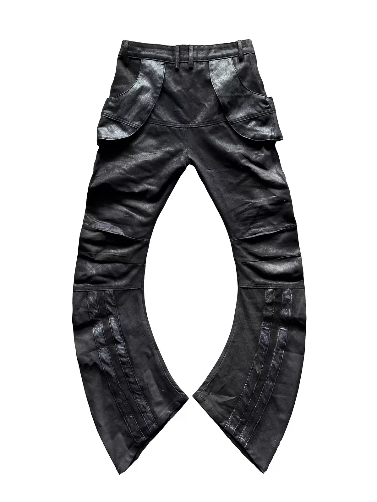 Curved Panel Deconstructed Washed Jeans
